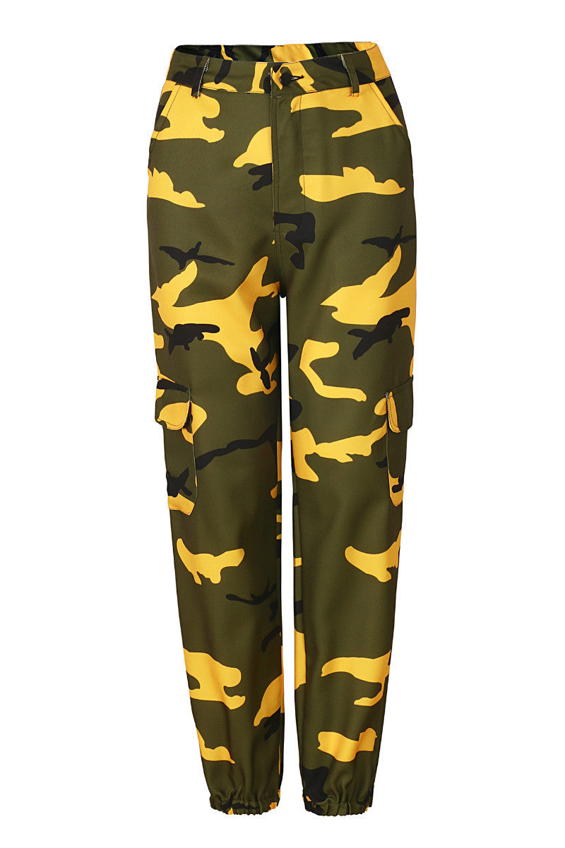 Hot sale European and American camouflage print tooling denim casual harem pants