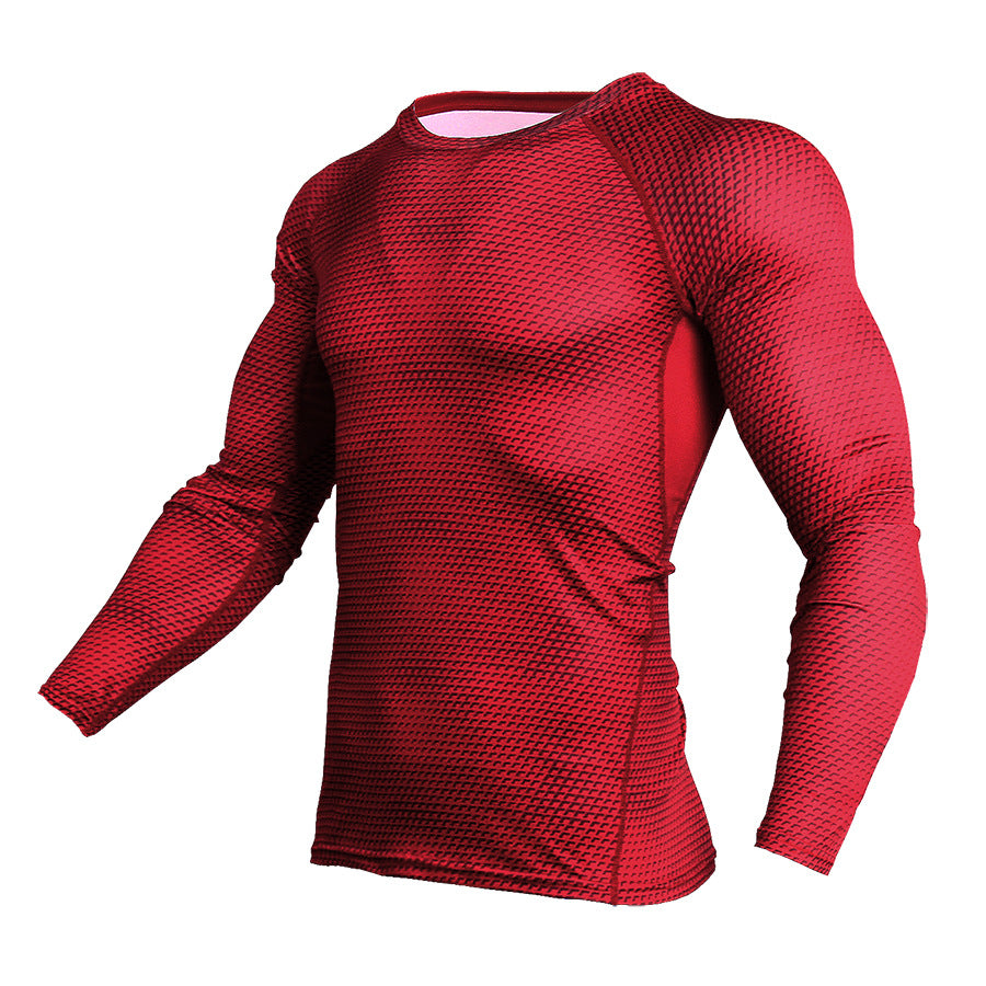 European and American New 3D Printed T-shirts Men Compression Shirt Thermal Long Sleeve T Shirt