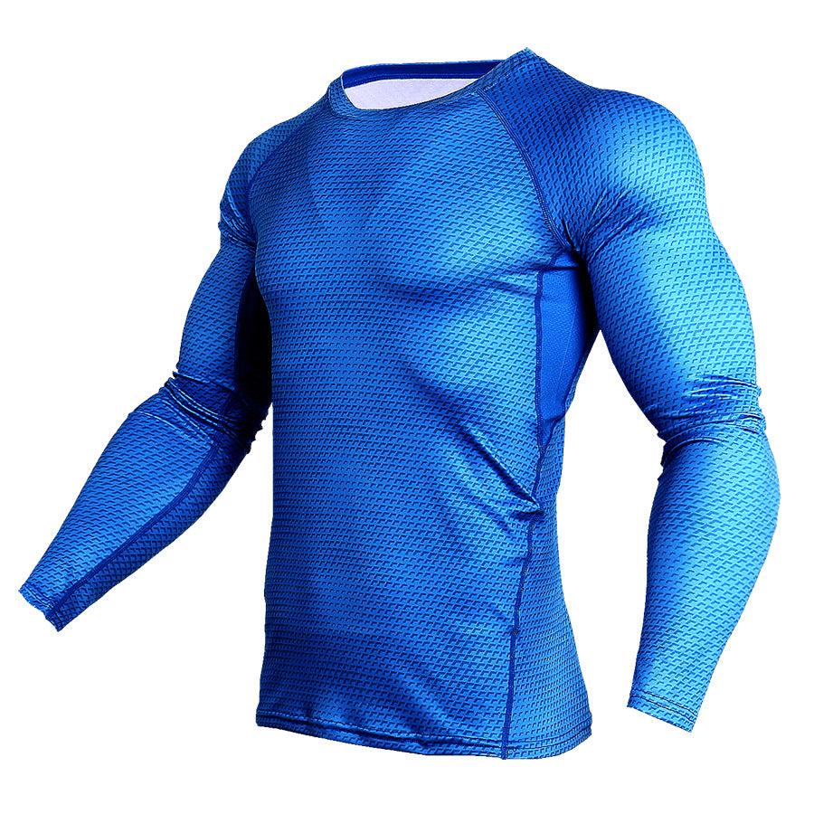 European and American New 3D Printed T-shirts Men Compression Shirt Thermal Long Sleeve T Shirt