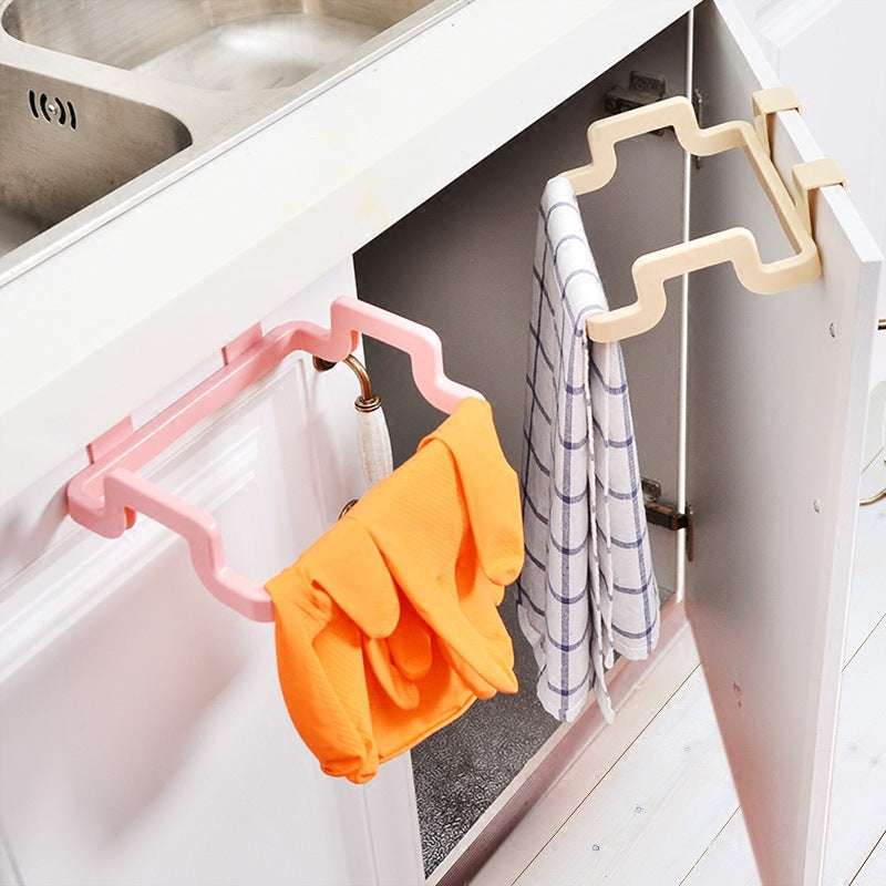 Home simple door back rag hanging rack kitchen garbage shelf storage plastic bag garbage bag rack