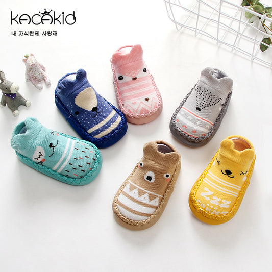 Men and women baby cartoon shoes and socks non-slip soft bottom toddler socks leather bottom floor socks