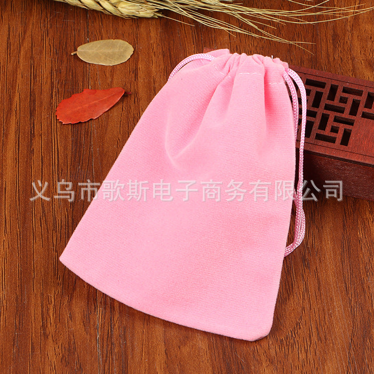 High-grade flannel velvet bag jewelry packaging bag flannel drawstring pocket pull-out storage bag charging treasure small cloth bag