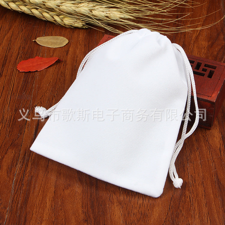 High-grade flannel velvet bag jewelry packaging bag flannel drawstring pocket pull-out storage bag charging treasure small cloth bag