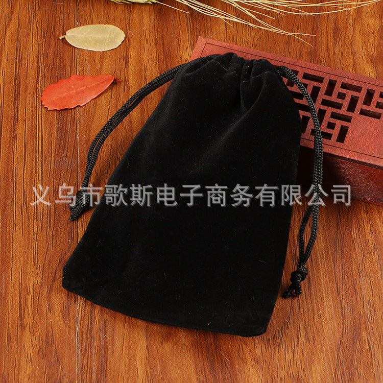 High-grade flannel velvet bag jewelry packaging bag flannel drawstring pocket pull-out storage bag charging treasure small cloth bag