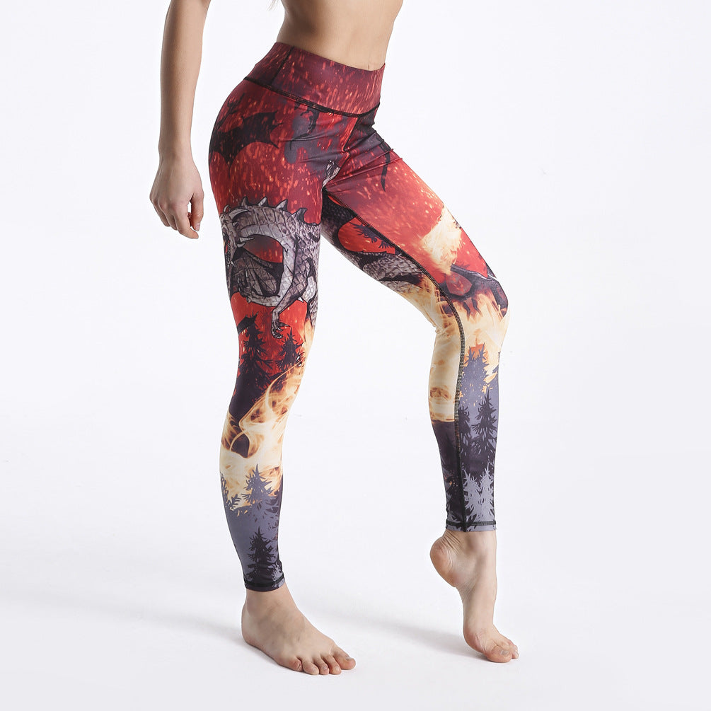 New Products Women's Fitness Pants Printed Slim Yoga Pants