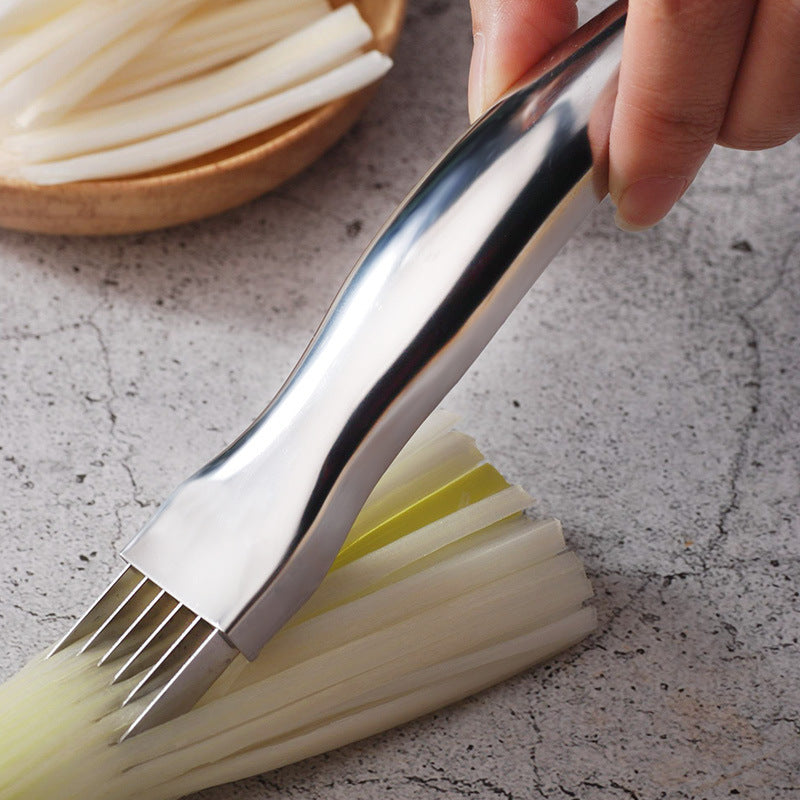 Stainless steel onion cutter, onion cutter, shredding artifact, green onion knife, onion seedling knife, kitchen gadget