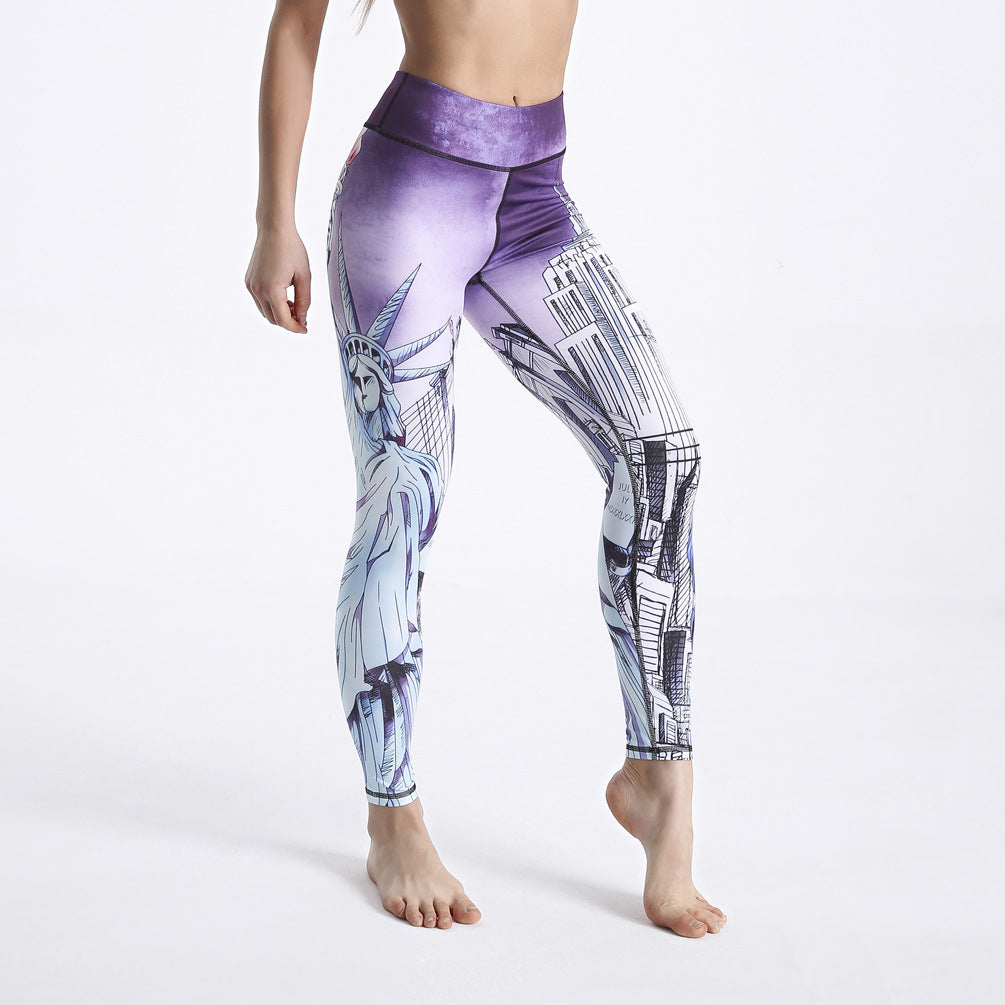 New Products Women's Fitness Pants Printed Slim Yoga Pants