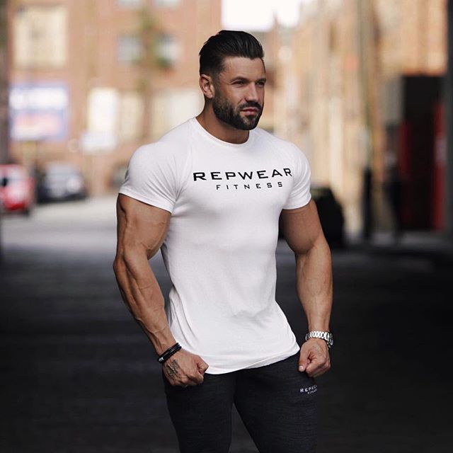 Muscle fitness brothers summer new sports and leisure trend short-sleeved