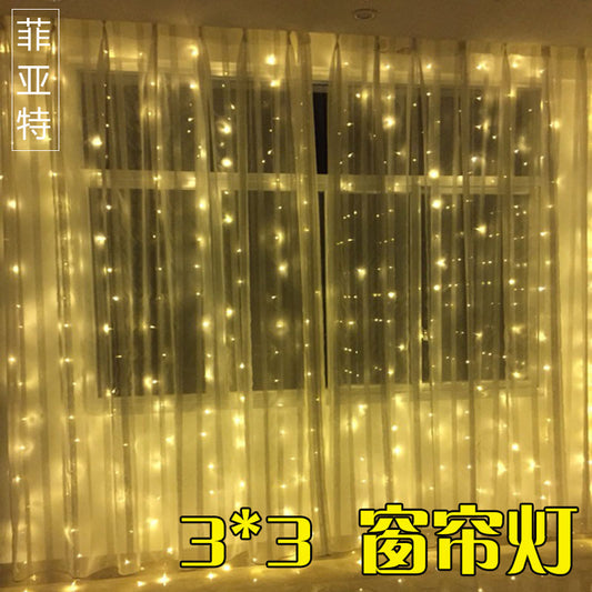 3*3m curtain light 300led 110V/220v Christmas wedding anchor background waterfall stream watercolor string lights