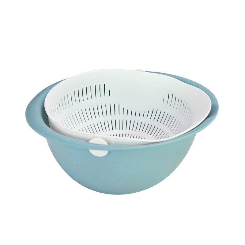 New multifunctional storage basket plastic portable round double drain basket fruit basket vegetable basket