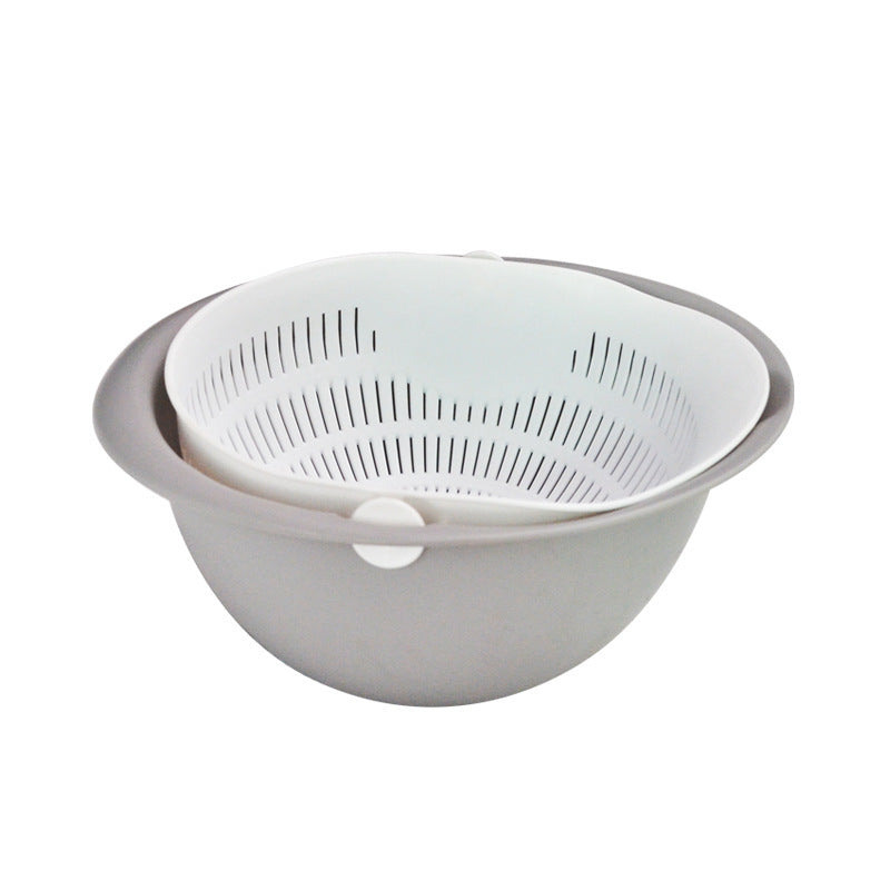 New multifunctional storage basket plastic portable round double drain basket fruit basket vegetable basket