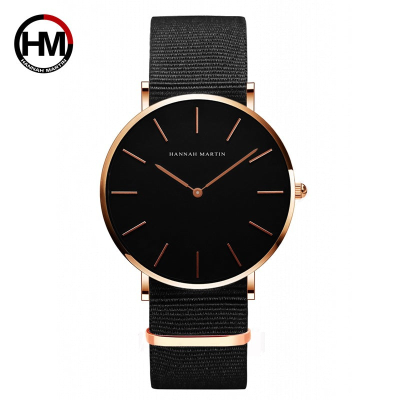 Hanna Martin hot new ladies watch nylon strap waterproof quartz watch simple fashion personality table