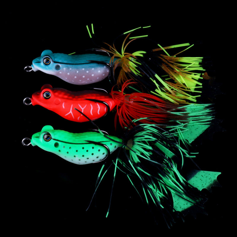 Luya Fake Bait Thunder Frog 5.5cm/13g Hot Sale Tassel Lei Frog Bait Chicken Claw Hook Thunder Frog Bait Blackfish