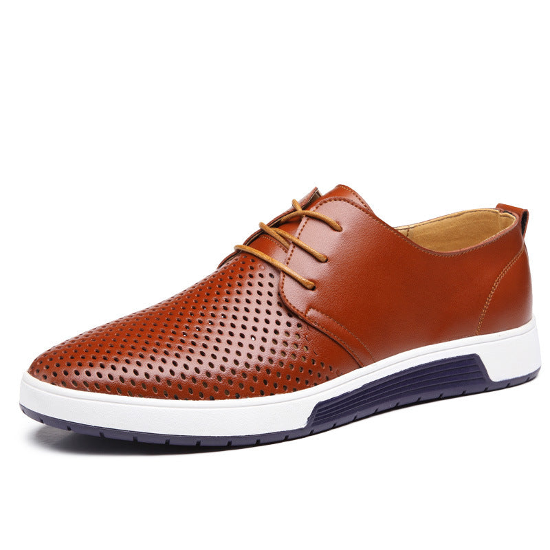 Casual men's shoes cross-border breathable men's leather shoes