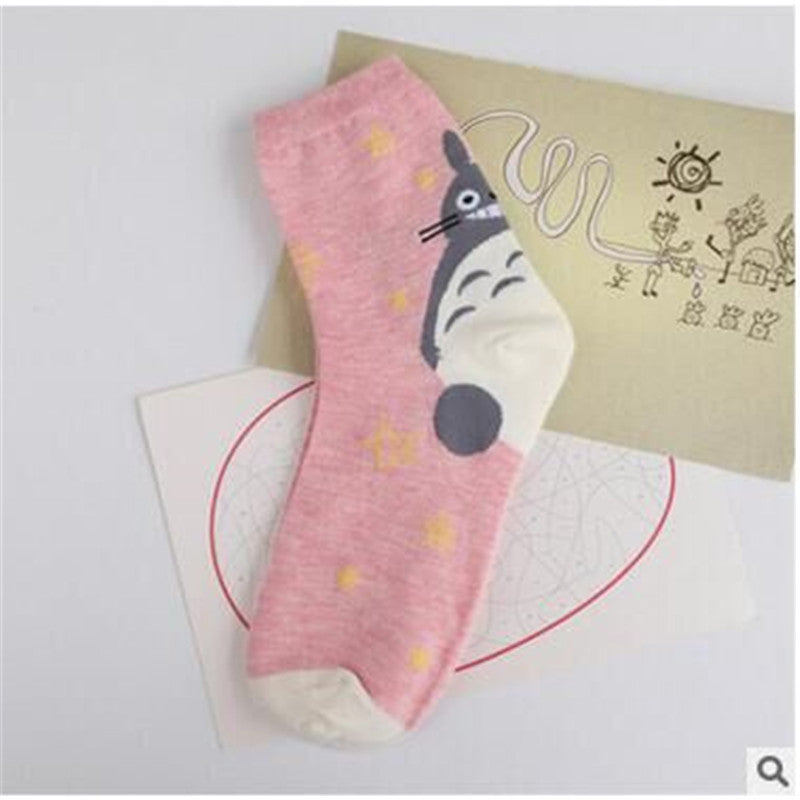 New printed cartoon character women's socks, cotton in tube cute socks