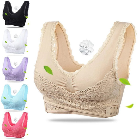 Front cross side buckle lace gathered sports bra no steel ring fitness sports underwear yoga sports vest female