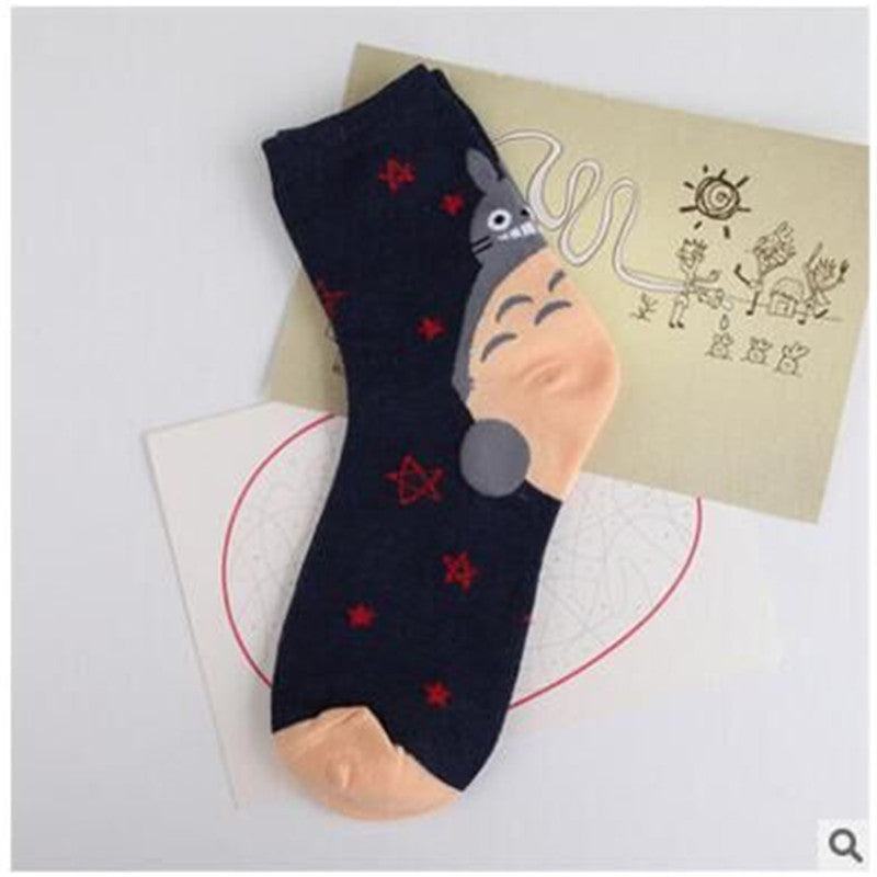 New printed cartoon character women's socks, cotton in tube cute socks