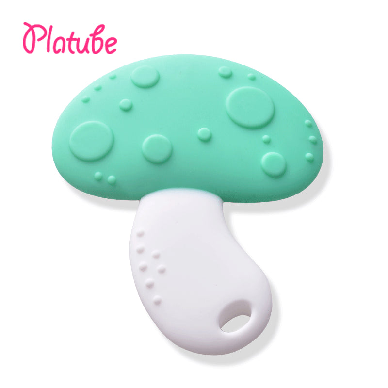 Baby teether silicone chewing gum baby bite music molar tooth fixer mushroom carrot children's toys