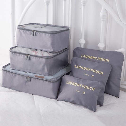 Waterproof travel bag wash makeup portable storage bag six sets of clothes luggage shoes storage bag 6 sets