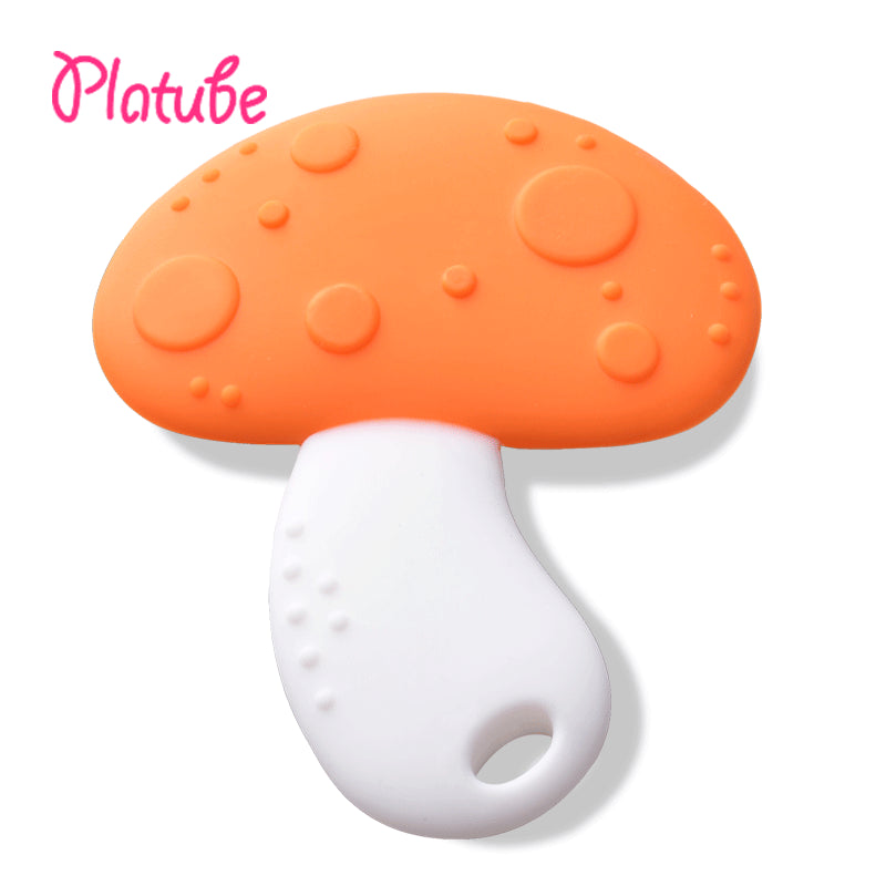 Baby teether silicone chewing gum baby bite music molar tooth fixer mushroom carrot children's toys