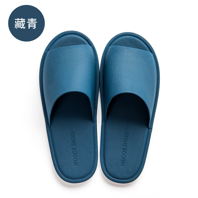 Women Indoor Flat Shoes Solid Color Non-slip Lovers Bathroom Slipper