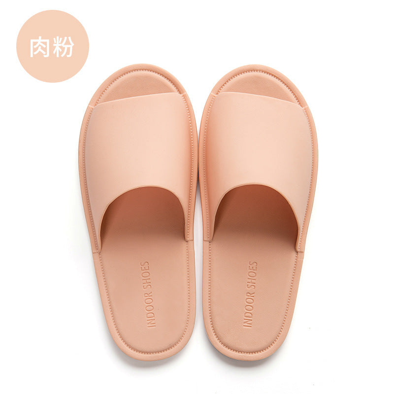 Women Indoor Flat Shoes Solid Color Non-slip Lovers Bathroom Slipper