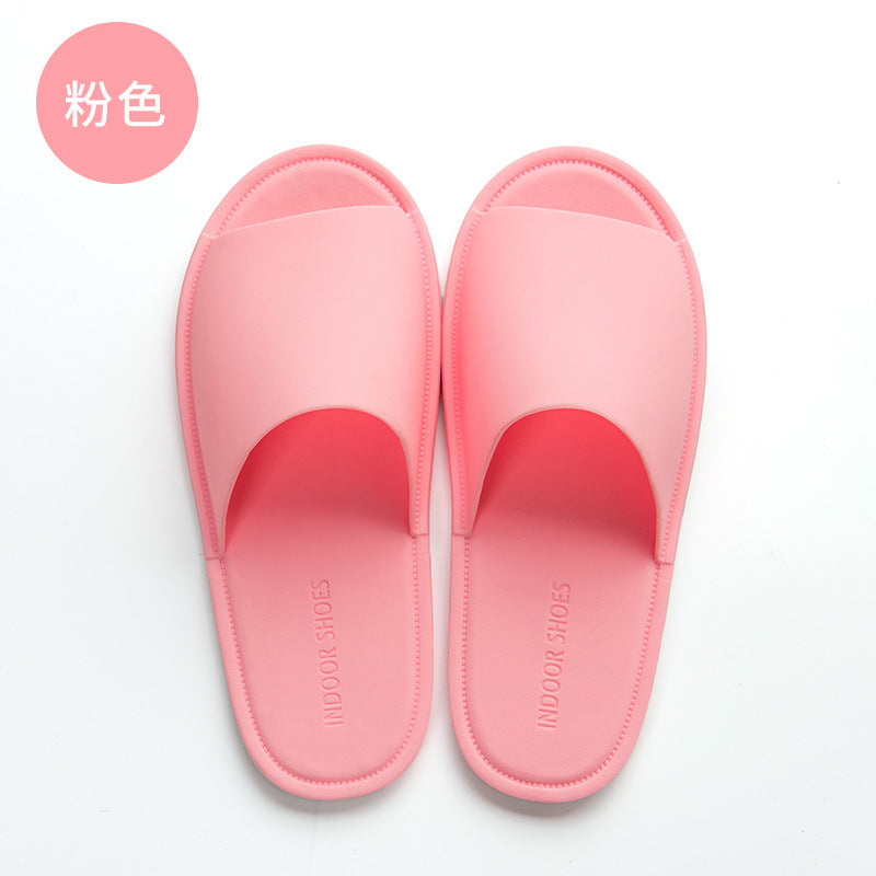 Women Indoor Flat Shoes Solid Color Non-slip Lovers Bathroom Slipper