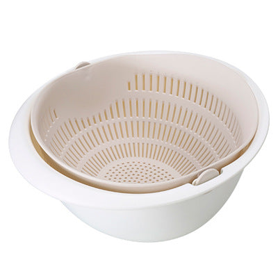 New detachable double-layer hollow fruit and vegetable drain basket multi-functional vegetable washing fruit and vegetable storage basket