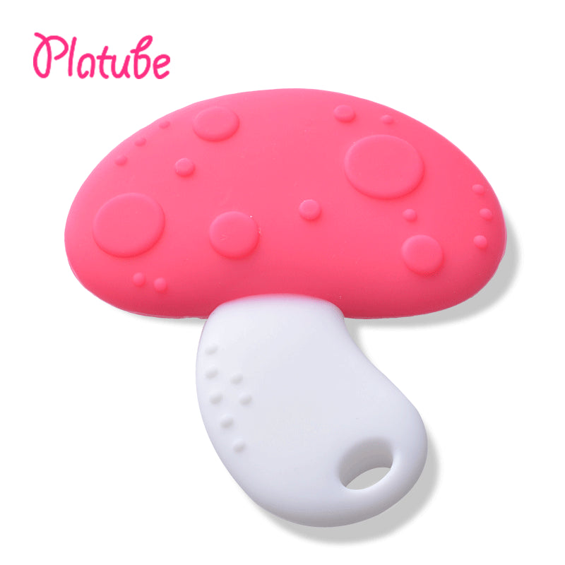 Baby teether silicone chewing gum baby bite music molar tooth fixer mushroom carrot children's toys