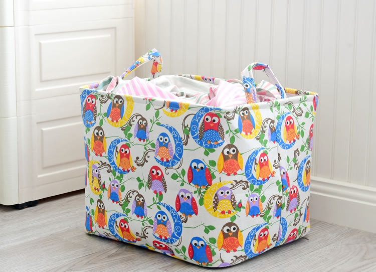 Cartoon owl EVA toy finishing storage basket floor dirty clothes basket clothing storage bucket