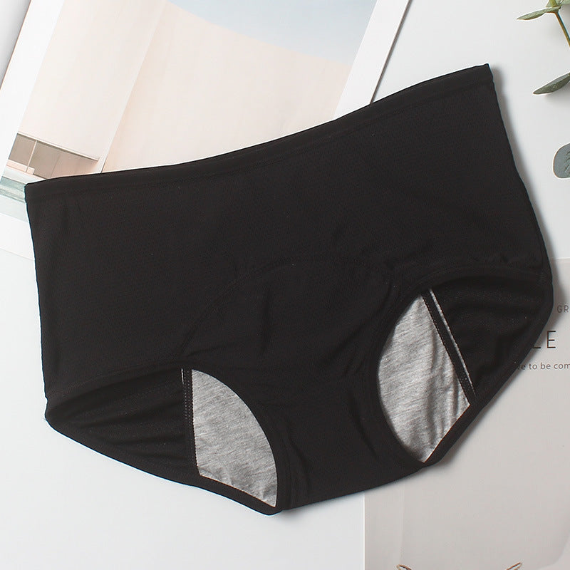 Large size physiological pants before and after menstrual period leak-proof mid-high waist vent hole aunt sanitary pants underwear women