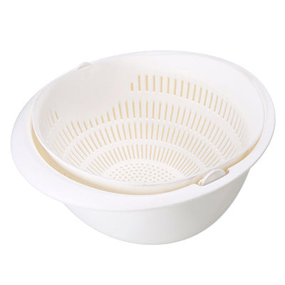 New detachable double-layer hollow fruit and vegetable drain basket multi-functional vegetable washing fruit and vegetable storage basket