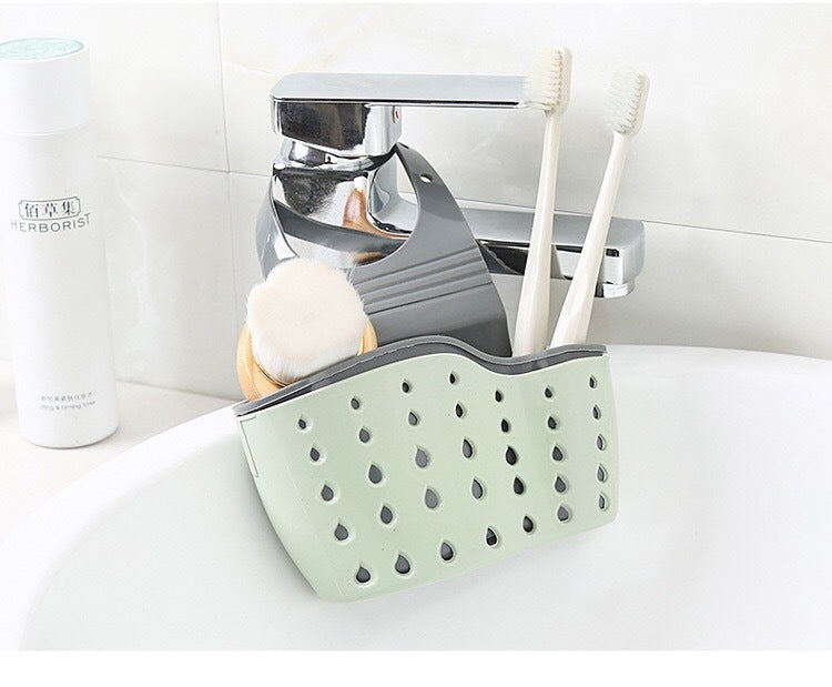 Thickening kitchen double sink hanging bag drain basket adjustable snap-on kitchen bathroom drain bag