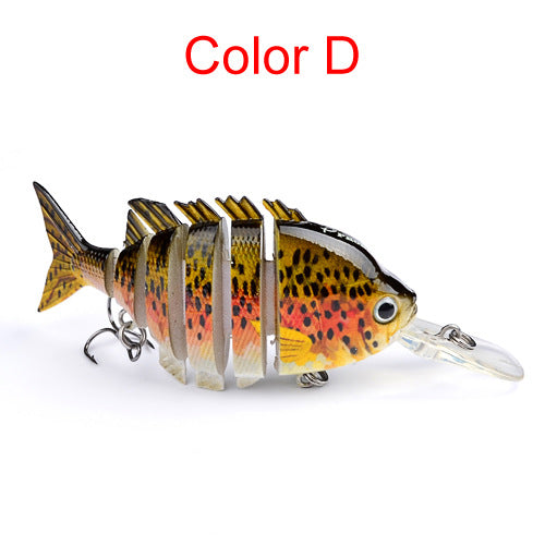 10cm Luya Bait Plastic Bionic Hard Bait 14g Multi-section Fishing Bait Alice Mouth Bass