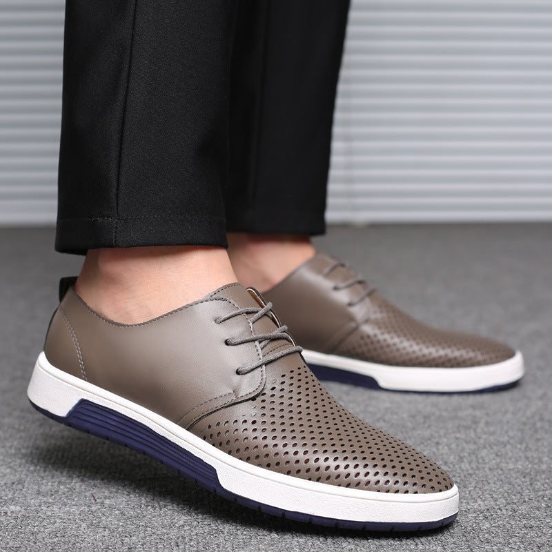 Casual men's shoes cross-border breathable men's leather shoes