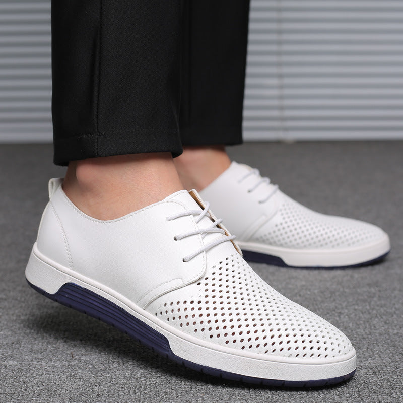 Casual men's shoes cross-border breathable men's leather shoes