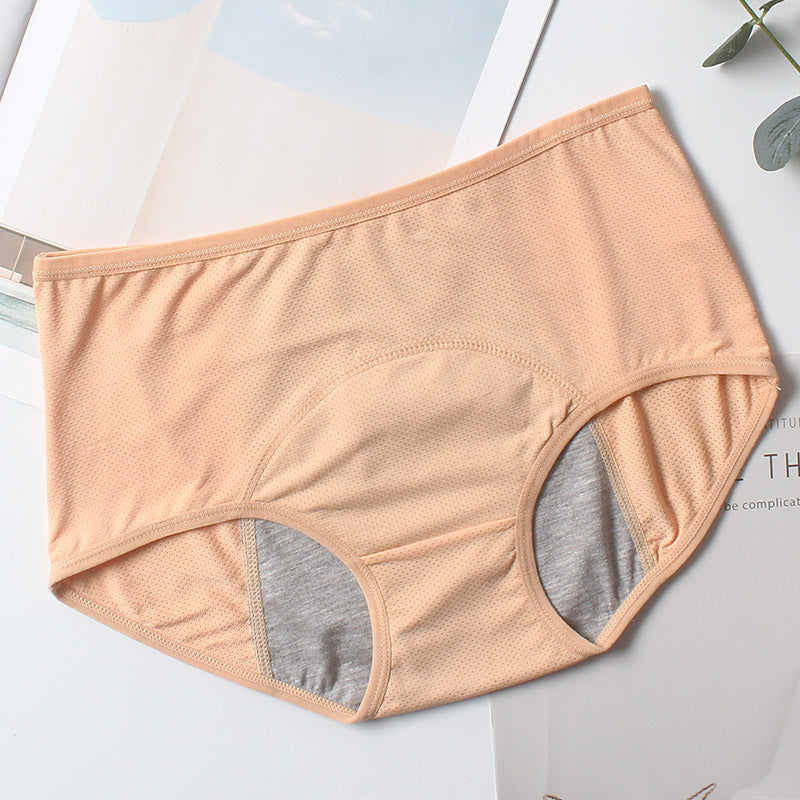 Large size physiological pants before and after menstrual period leak-proof mid-high waist vent hole aunt sanitary pants underwear women