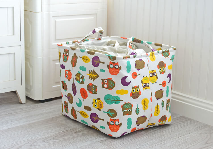 Cartoon owl EVA toy finishing storage basket floor dirty clothes basket clothing storage bucket