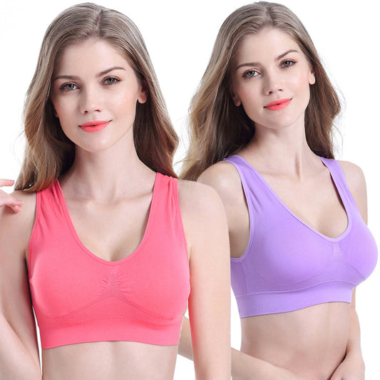S-6XL plus size vest style non-wireless sports underwear women's bra, shockproof running fitness yoga sports bra