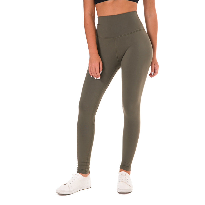 Colorvalue Squatproof Hip Up Yoga Fitness Leggings Women V-shape Solid Sport Gym Tights Top Quality Nylon Workout Pants