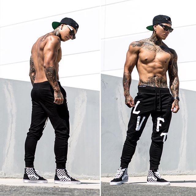 Muscle fitness sports training casual men's breathable slim fit footwear pants