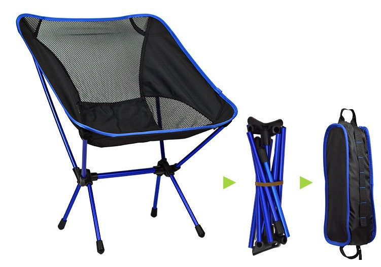 Outdoor folding chair portable ultra light moon chair aviation aluminum alloy fishing stool aluminum backrest chair