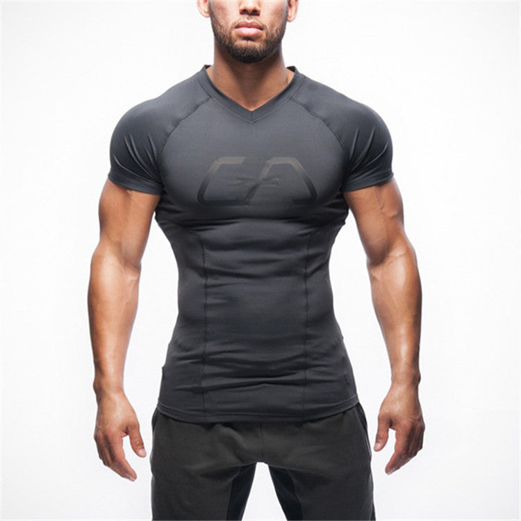 European and American Sports Tide brand muscle fitness brother cotton short-sleeved sports T-shirt