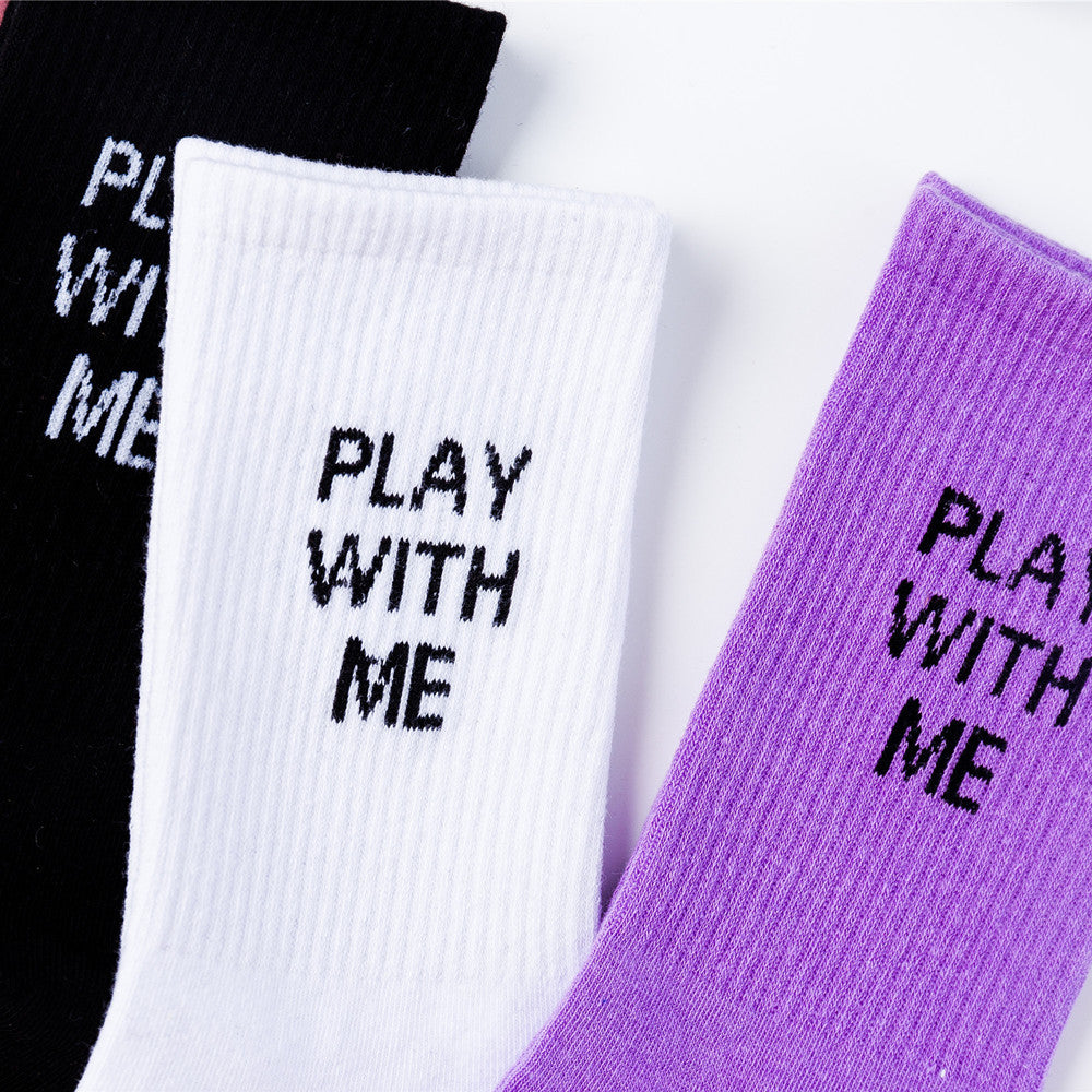 Socks purple trendy cotton socks