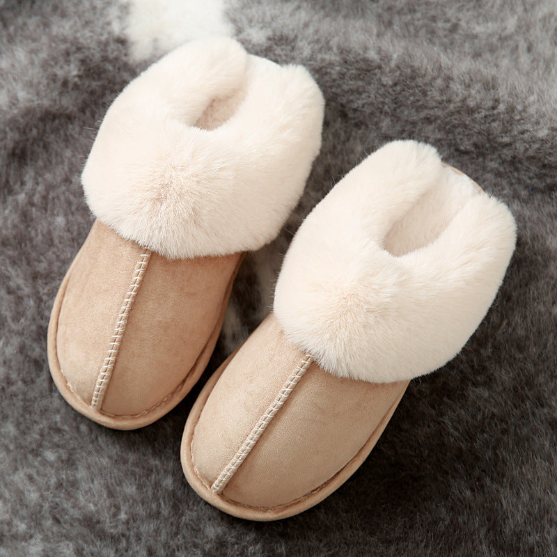 Popular cotton slippers women home couples warm household home plush men confinement shoes