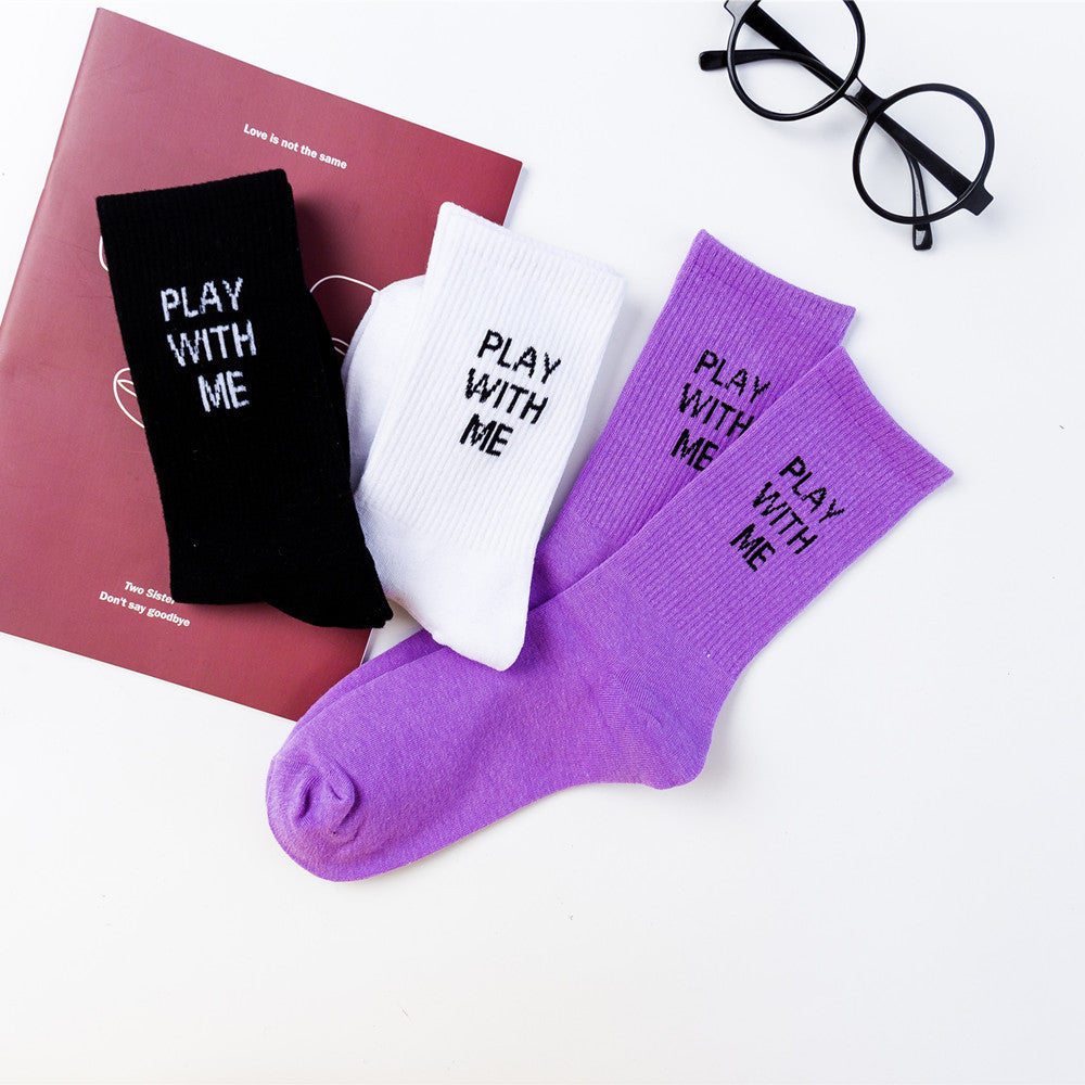 Socks purple trendy cotton socks