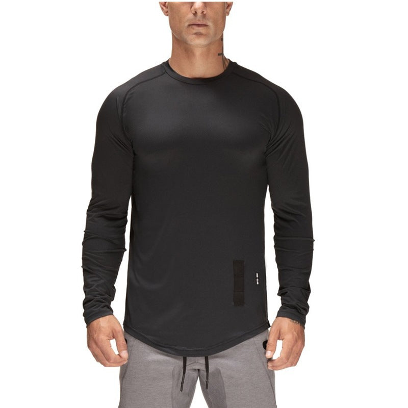 European and American men's sports and leisure equipment exercise running quick-drying super stretch long sleeve T-shirt