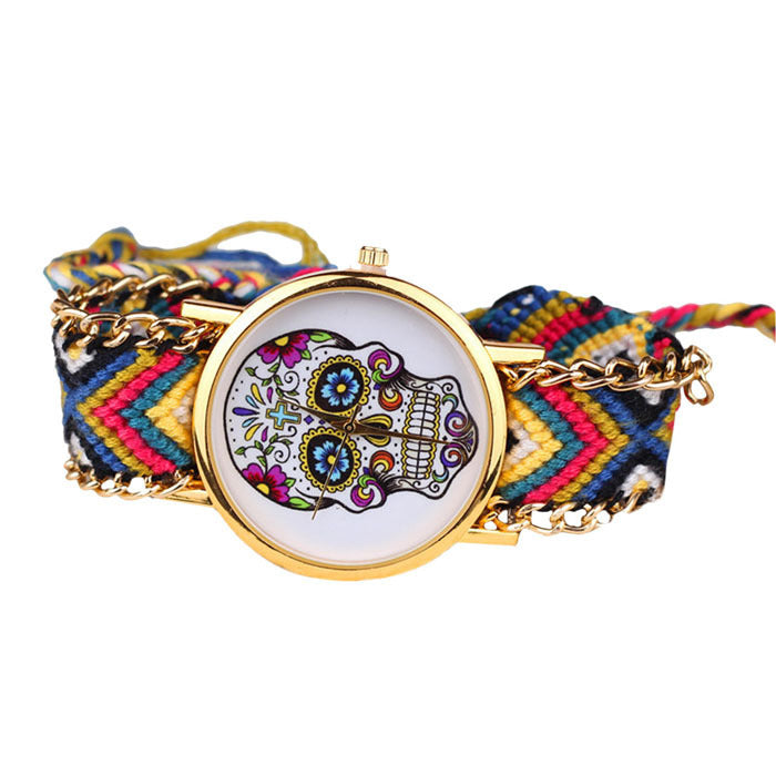 Hot selling ethnic wind woven ladies bracelet watch