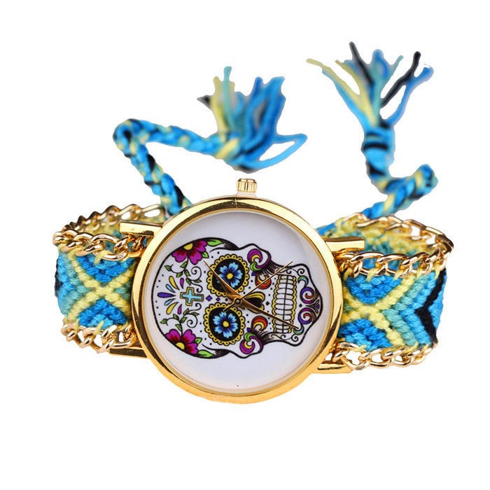 Hot selling ethnic wind woven ladies bracelet watch