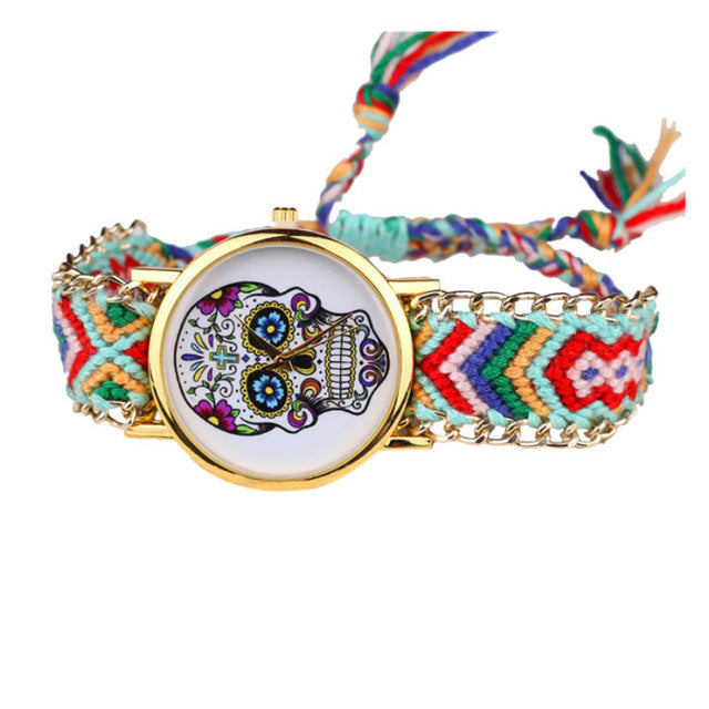 Hot selling ethnic wind woven ladies bracelet watch